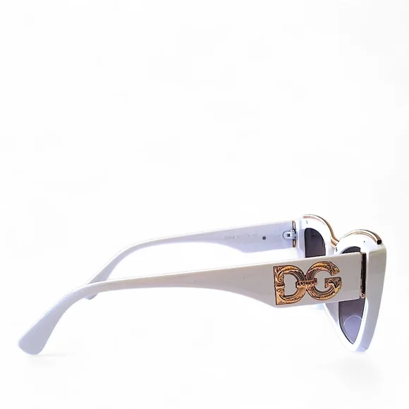 Dolce & Gabbana DG22038 Cat-Eye Sunglasses โ White & Gold Luxe w/ Case - Picture 4 of 15